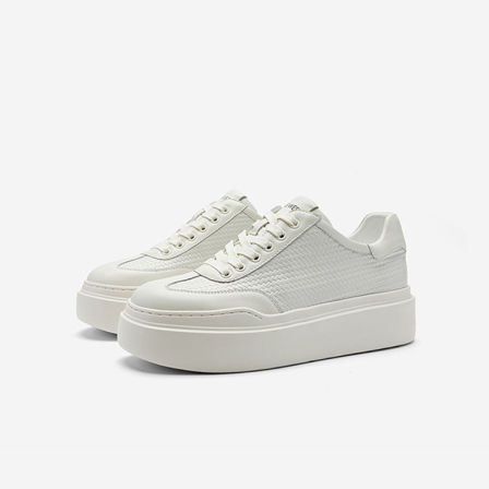 Nine West/玖熙街角甜叙厚底增高小白鞋女休闲百搭板鞋运动女鞋