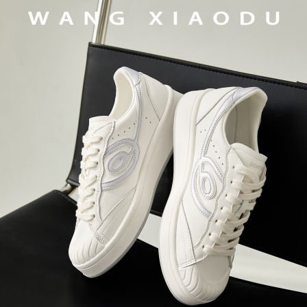 原创【王小毒】圆圈圈●4cm厚底板鞋女祥云透气复古休闲小白鞋