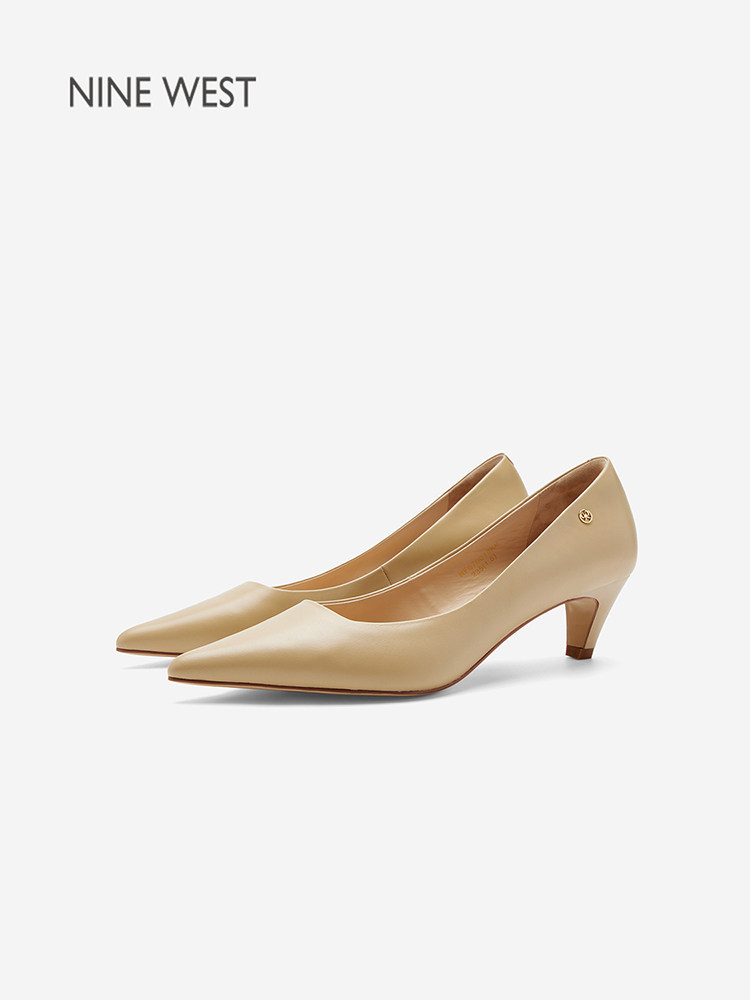 Nine West/玖熙鎏金尖头细跟单鞋女款日常职业通勤风知性浅口女鞋主图