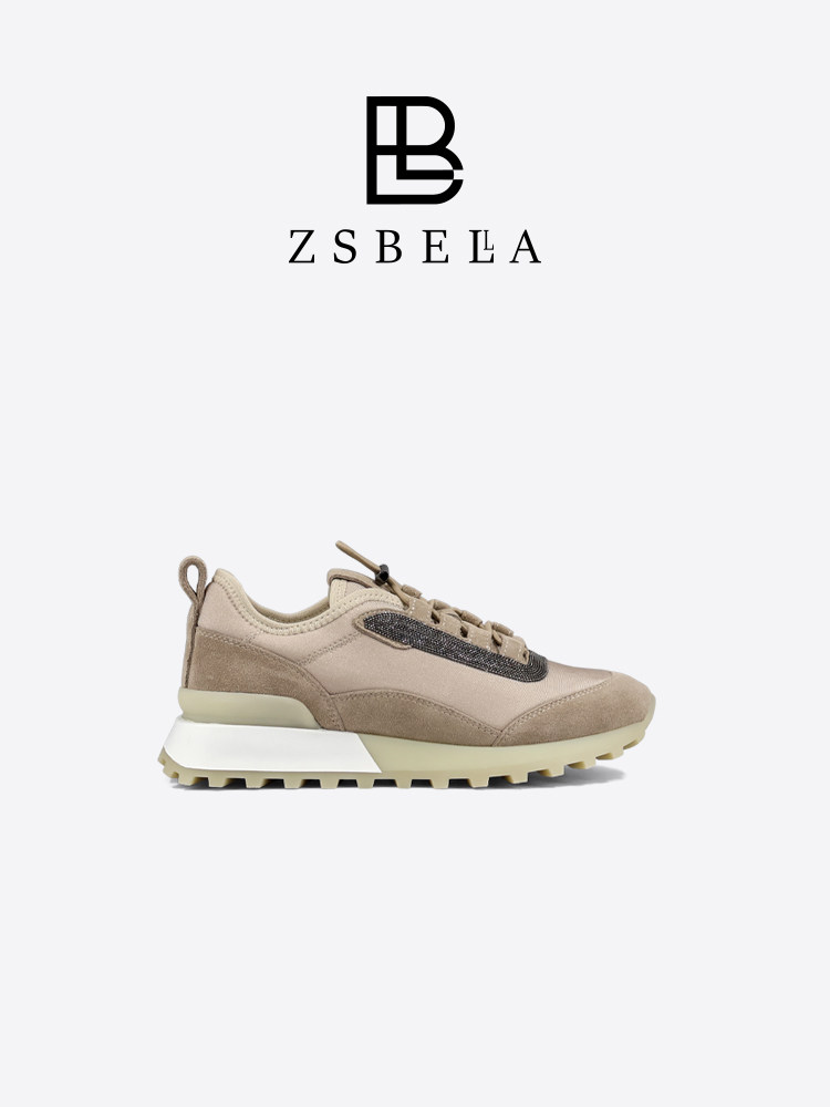 ZSBELLA赛斯贝拉羊皮阿甘鞋4cm休闲厚底系带德训鞋圆头ZS1213主图