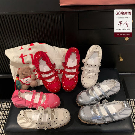 “稳叔”糖渍樱桃～5cm增高芭蕾鞋女2026新款厚底玛丽珍单鞋女款