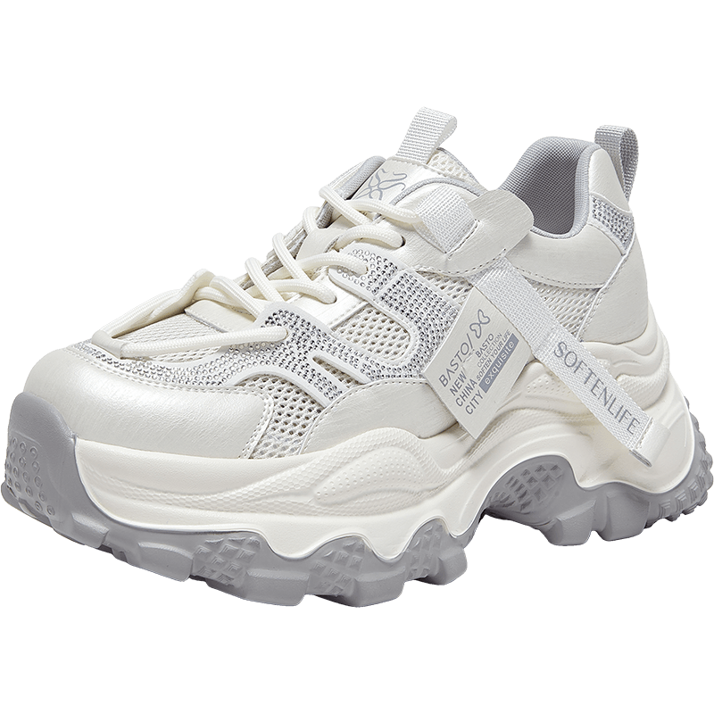 【K姐推荐】百思图商场同款老爹鞋时髦增高女休闲鞋B1211BM6Z主图