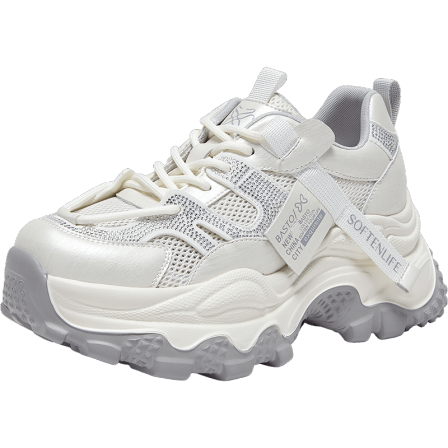 【K姐推荐】百思图商场同款老爹鞋时髦增高女休闲鞋B1211BM6Z