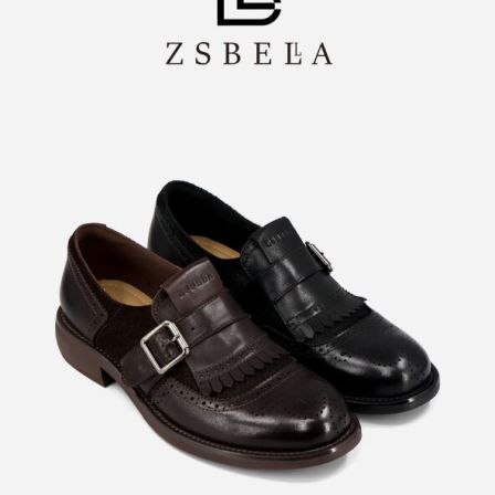 ZSBELLA赛斯贝拉植鞣水洗牛皮单鞋小皮鞋乐福鞋ZS1366