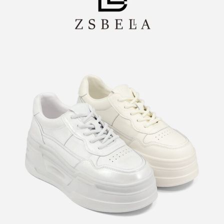 ZSBELLA赛斯贝拉牛皮厚底增高休闲鞋ZS1342