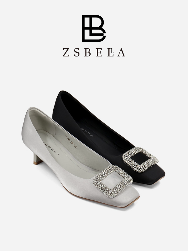 ZSBELLA赛斯贝拉真丝布单鞋低跟高跟鞋ZS1309主图