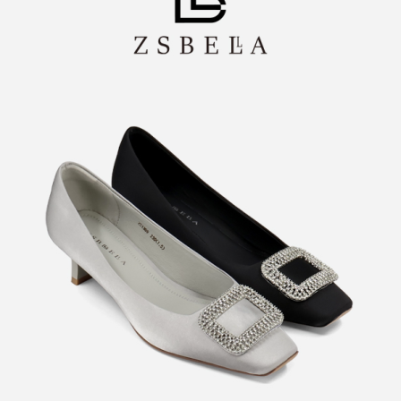 ZSBELLA赛斯贝拉真丝布单鞋低跟高跟鞋ZS1309