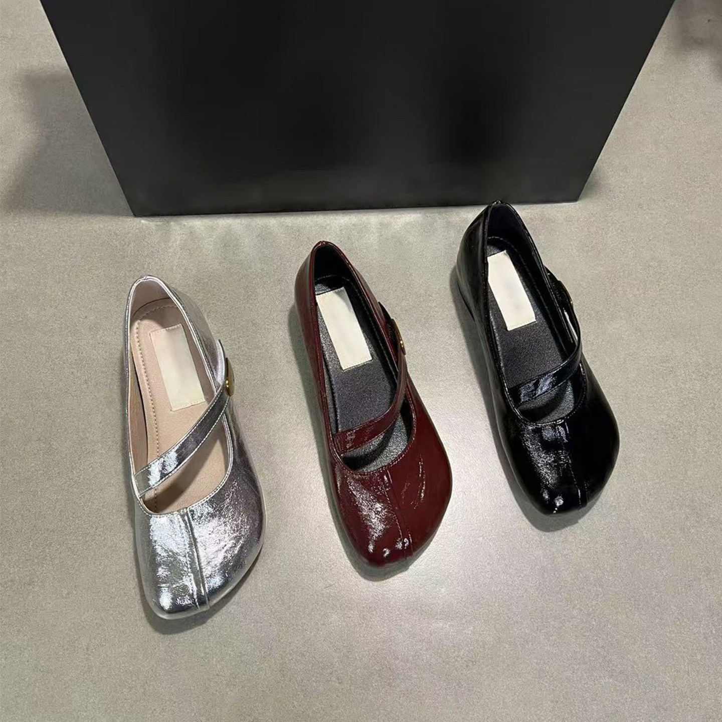 羊皮版~法式复古芒果头内增高玛丽珍鞋百搭魔术贴通勤浅口单鞋女主图