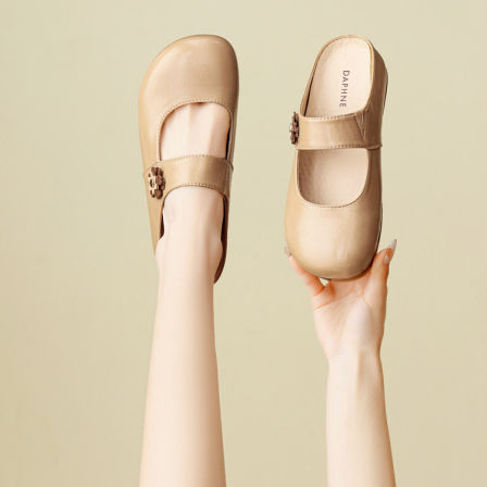 达芙妮玛丽珍包头拖鞋女外穿2026新款春季一脚蹬平底气质凉拖鞋子