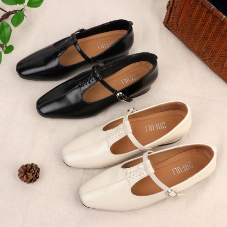 自然小铺 2026春季百搭浅口牛皮单鞋超软真皮法式方头气质皮鞋女