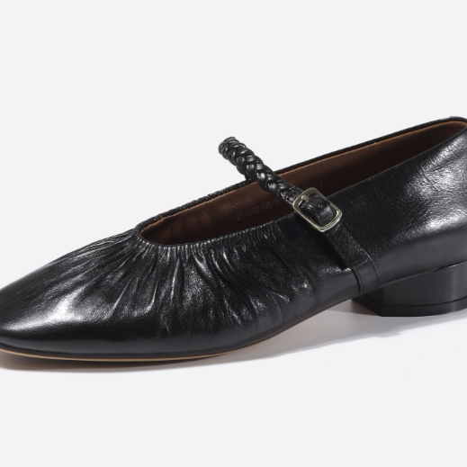 一抹微蓝甄选 2026新款 油蜡薄羊皮休闲玛丽珍XWJ25A60B-06-90主图