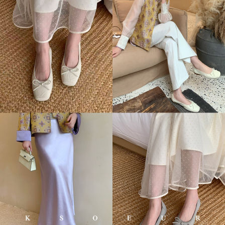 K姐【丝绸羊皮奶油芭蕾鞋】头层羊皮 手抓纹理蝴蝶结芭蕾单鞋