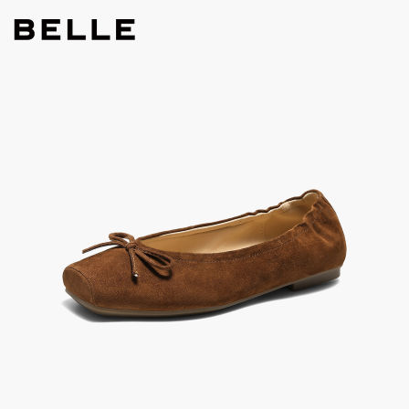 百丽栩栩芭蕾鞋/蛋卷鞋平跟柔软单鞋子