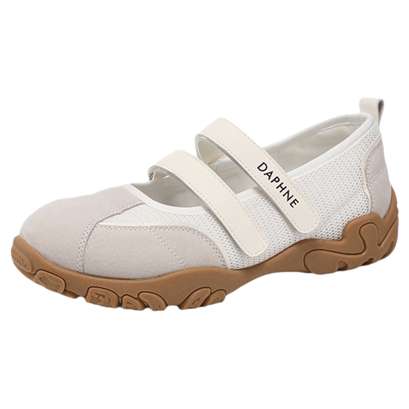 达芙妮红色芭蕾运动玛丽珍鞋女2026新款春季女鞋魔术贴厚底德训鞋主图