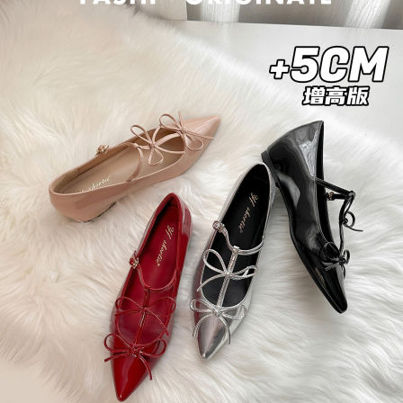 真皮~法式气质尖头蝴蝶结包鞋女2026新款春季平底鞋百搭玛丽珍鞋