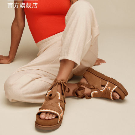 UGG夏季新款女士时尚刺绣休闲金星波西米亚凉鞋明星同款 1175133