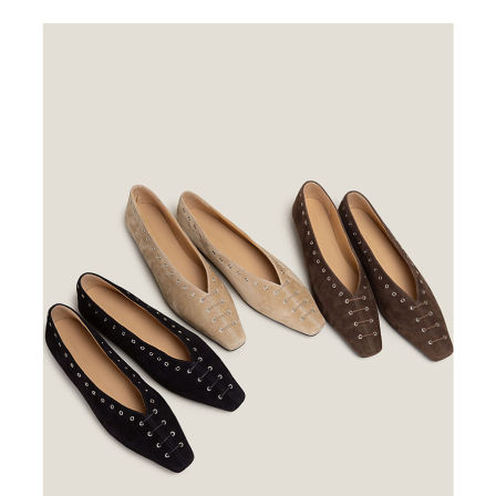 【鞋匠女王×小众设计】老钱风小方头平底鞋女春季小众浅口单鞋