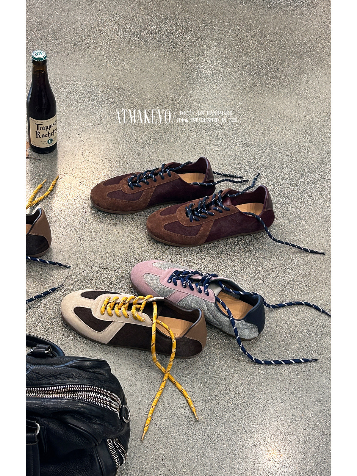 吕小布 | 限定老钱德训鞋 定制小马毛真皮轻盈时尚运动薄底休闲鞋主图