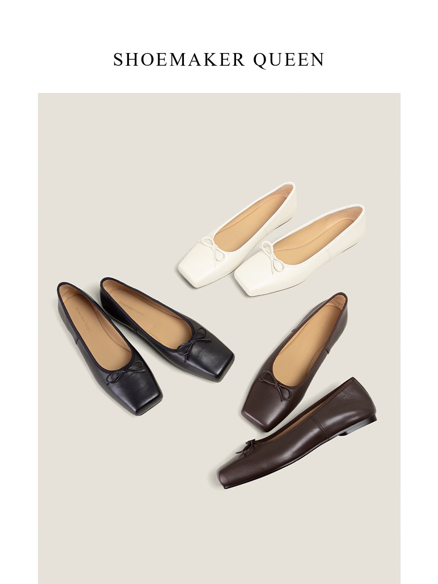 【鞋匠女王×極柔極软】套包工艺超软方头芭蕾舞女鞋浅口平底单鞋主图