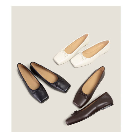 【鞋匠女王×極柔極软】套包工艺超软方头芭蕾舞女鞋浅口平底单鞋