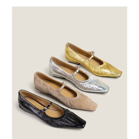 【鞋匠女王×经典刚需】原创设计褶皱粗跟玛丽珍女鞋浅口粗跟单鞋