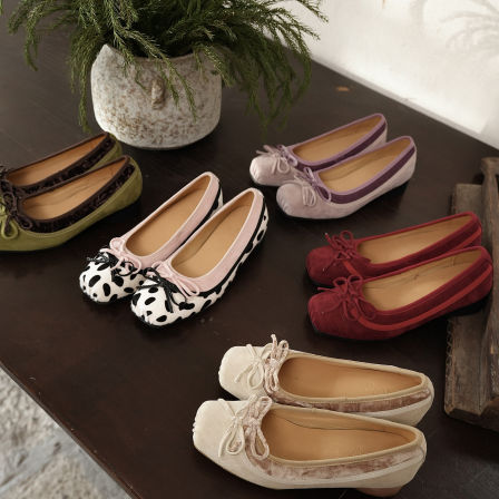 暮四 春季新品法式拼色蝴蝶结小众芭蕾舞鞋方头浅口玛丽珍单鞋女