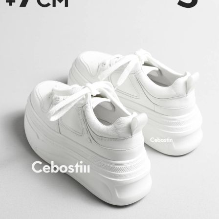 【腹肌商店】休闲板鞋 7cm增高版厚底小白鞋女松糕鞋2026春季新款