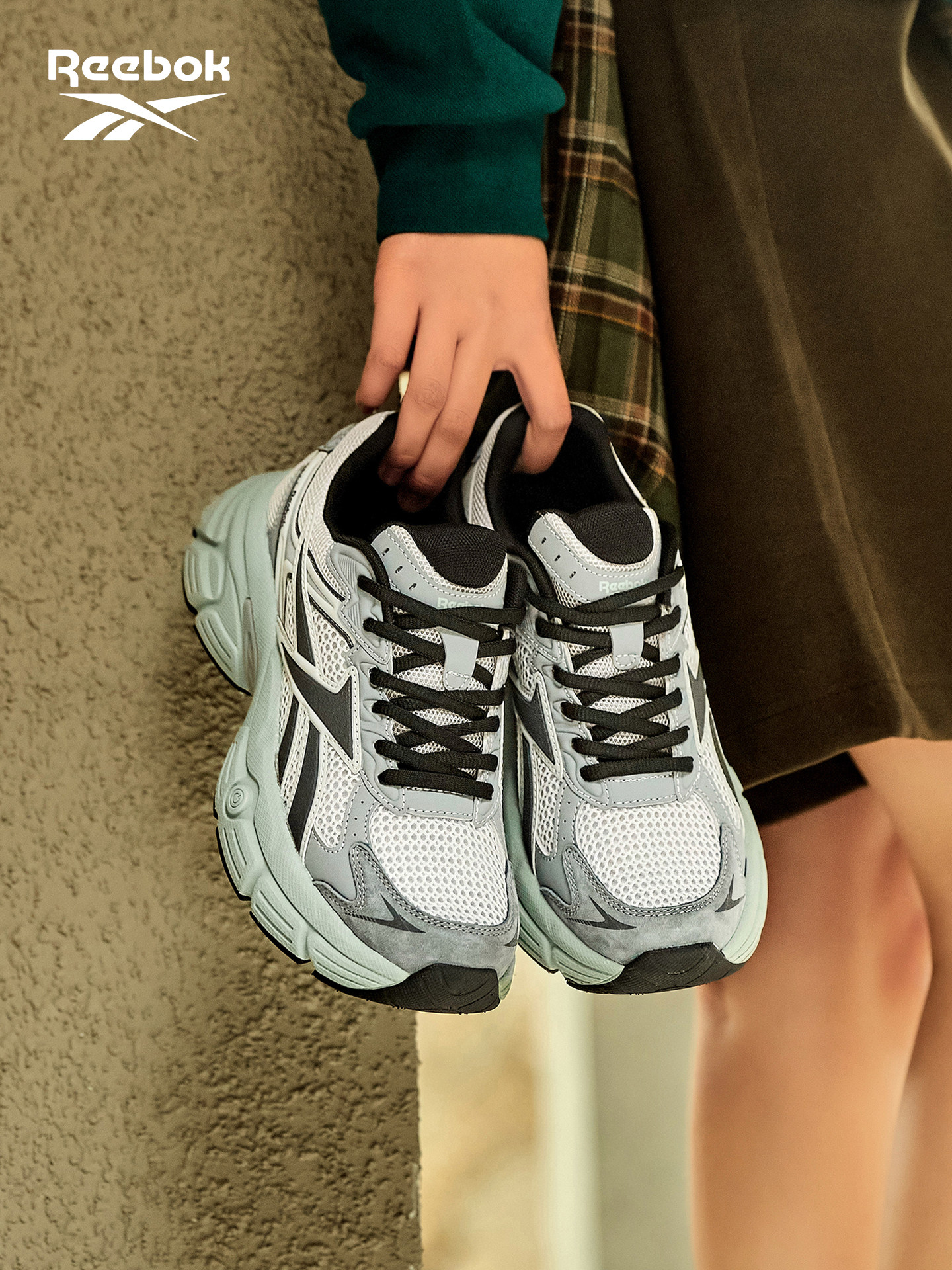 Reebok锐步女鞋春季爆款休闲运动透气网面厚底增高2026超火老爹鞋主图