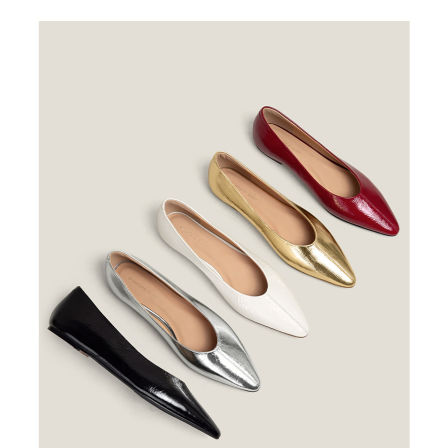 【鞋匠女王×逛街神器】好穿不累脚尖头浅口平底鞋2026春季单鞋子