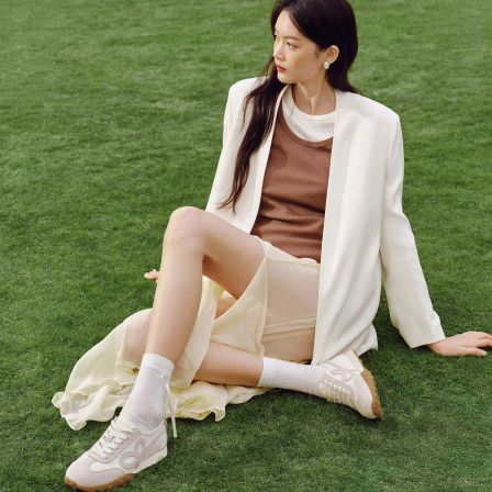 【K姐推荐】TATA他她女鞋阿甘鞋休闲德训鞋白色运动鞋