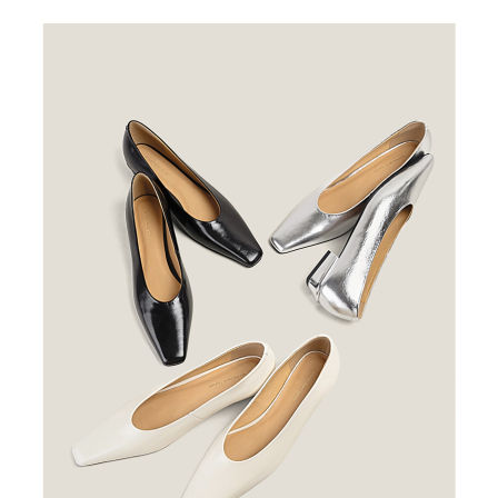 【鞋匠女王×爆好穿】N次调楦 舒适极简OL通勤工作鞋粗跟浅口单鞋