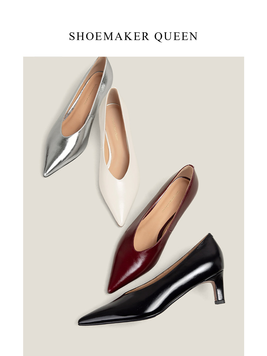 【鞋匠女王×極简極奢】ROW风尖头细跟单鞋舒适气质浅口高跟鞋主图