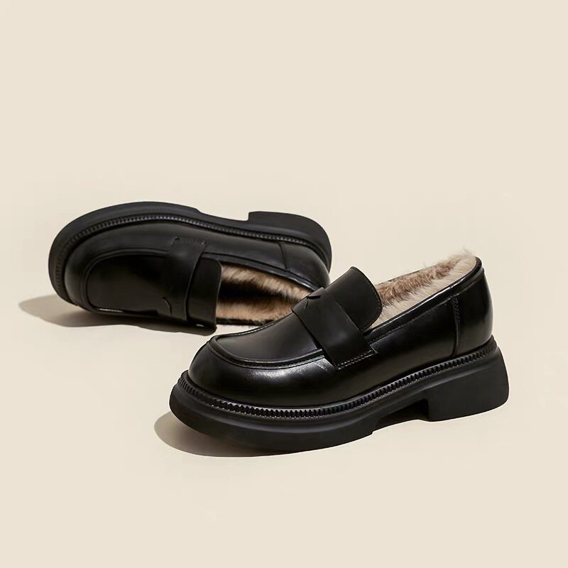 2.27小榴莲【跑单限购】牛皮+超仟时尚百搭乐福鞋3309-1 K801主图