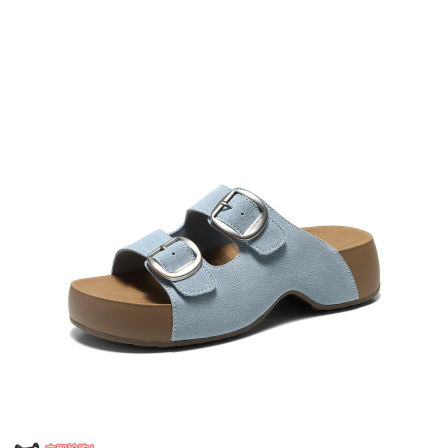 百丽复古皮带扣人鱼底吐司勃肯鞋女26夏新增高休闲拖鞋B3087BT6