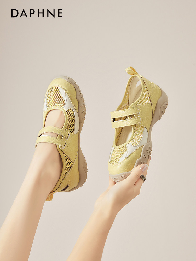 达芙妮透气网面玛丽珍鞋女款2026新款春季魔术贴内增高软底运动鞋主图