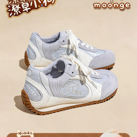 卓诗尼潦草小狗内增高德训鞋女2026春季百搭软底休闲运动小白鞋子