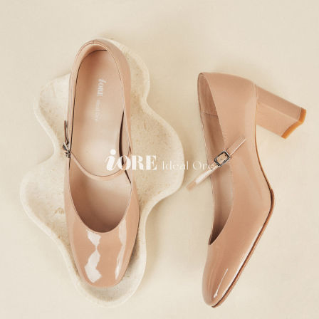 IORE理想矿石设计师原创 姿态挺拔 牛皮圆润可爱一字带玛丽珍单鞋