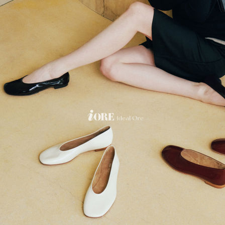 IORE理想矿石设计师原创 简约结构语言 百搭舒适牛皮平底圆头单鞋