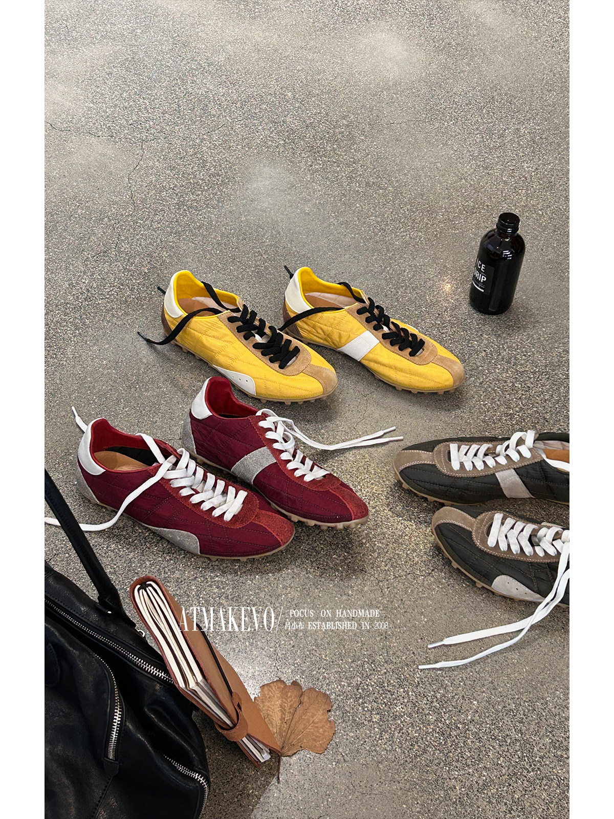 吕小布 | 高定多巴胺德训鞋 豆豆纹底做旧阿甘跑步鞋休闲运动鞋女主图