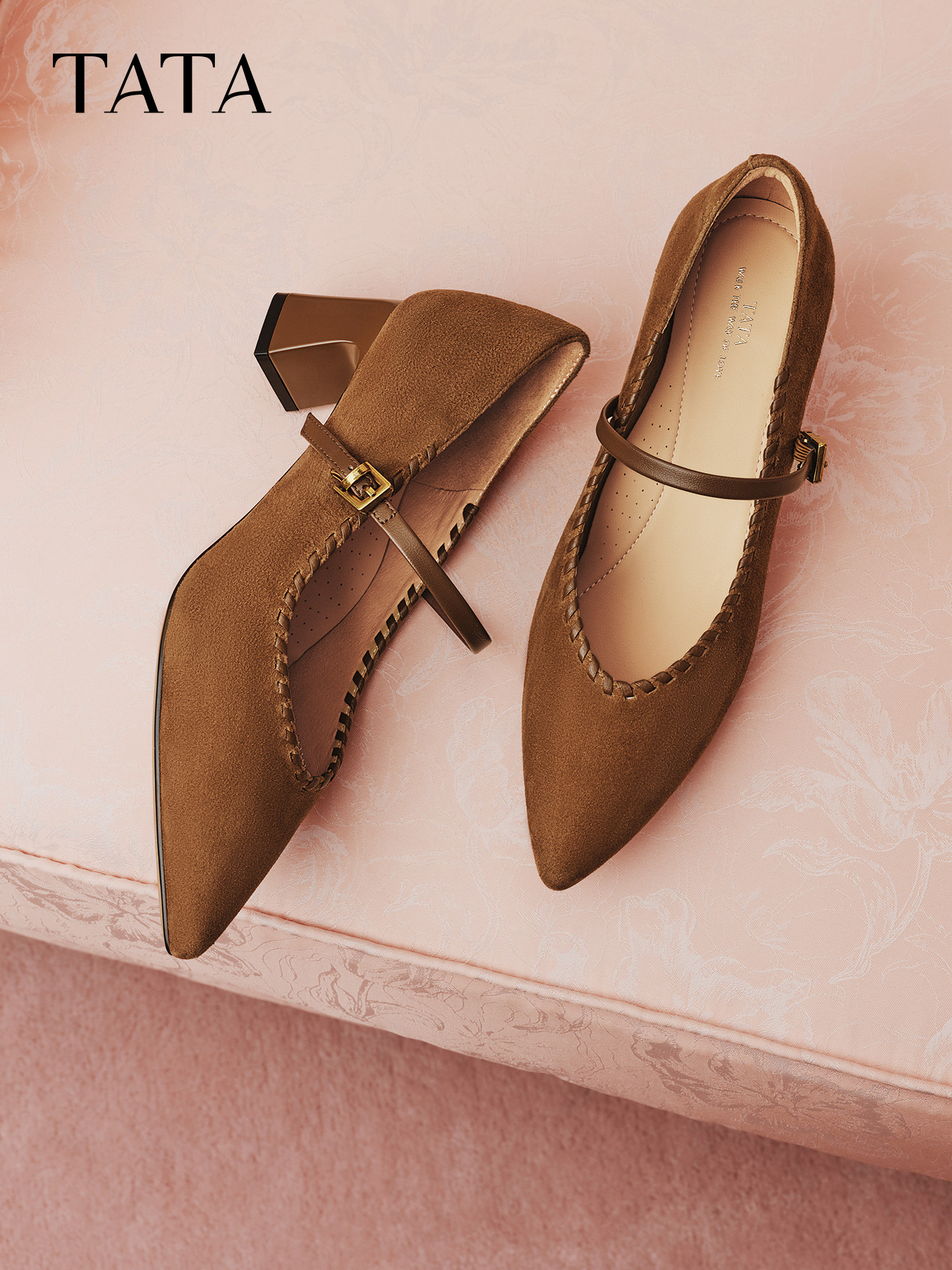 【所有女生的衣橱直播间】TATA/他她浅口女休闲气质玛丽珍鞋主图