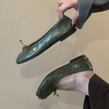 羊皮版~法式温柔芭蕾风平底鞋女分趾小众简约真皮蝴蝶结平底单鞋