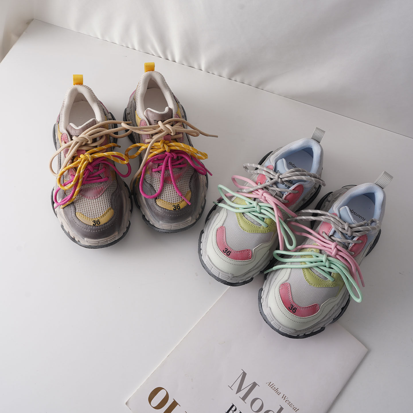 BodhlCat IDO2026春季马卡龙色厚底增高休闲鞋 户外运动休闲鞋女主图