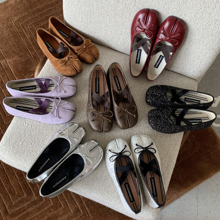 迷失麋鹿【卡勒弗芭蕾鹿蹄鞋】法式真皮软底分趾鞋一脚蹬浅口单鞋