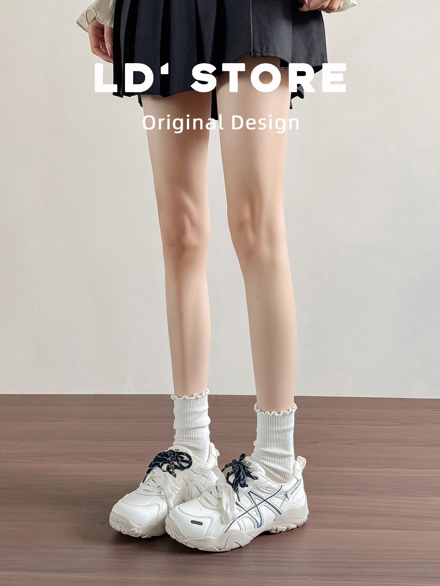 真皮~内增高芭蕾风德训鞋女2026春季新款厚底休闲运动复古阿甘鞋主图