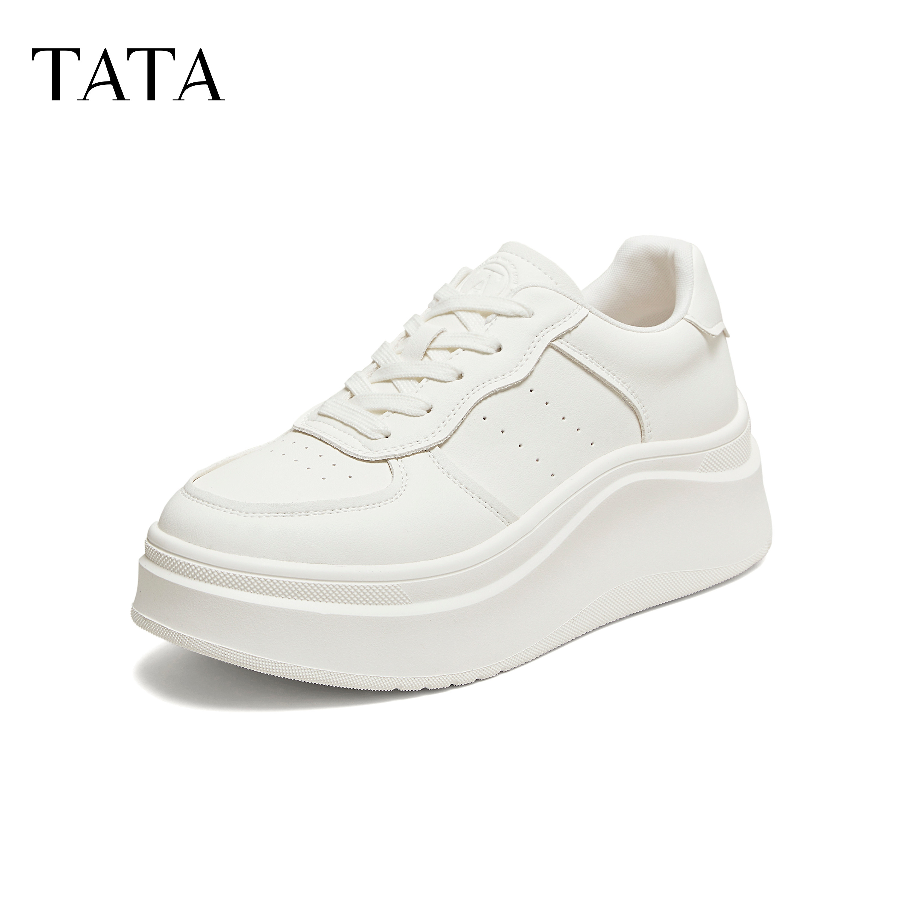 【蜜蜂心愿社】TATA他她小白鲸休闲厚底板鞋主图