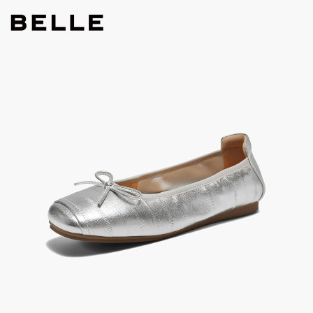 【k姐推荐】百丽女鞋复古芭蕾平底鞋女26春柔软薄底单鞋