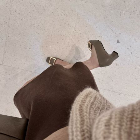 舒适通勤 带根版4.5cm单鞋