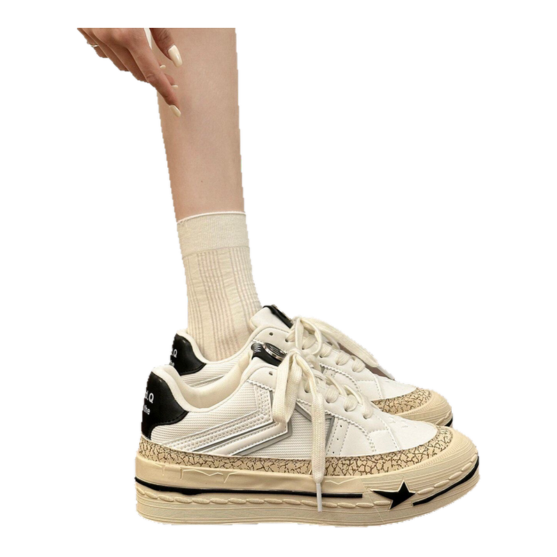 港风厚底增高小白鞋女帆布鞋2026新款春季女鞋子爆款休闲德训板鞋主图