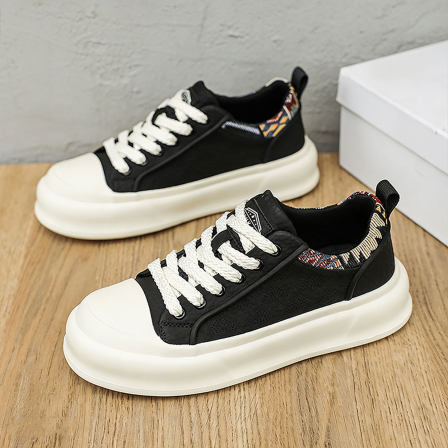 夏季男生鞋子透气百搭休闲鞋男款增高鞋耐磨厚底板鞋男士2026新款