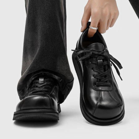 翘头德比鞋男通勤厚底增高大头休闲英伦百搭户外运动老爹德训鞋潮